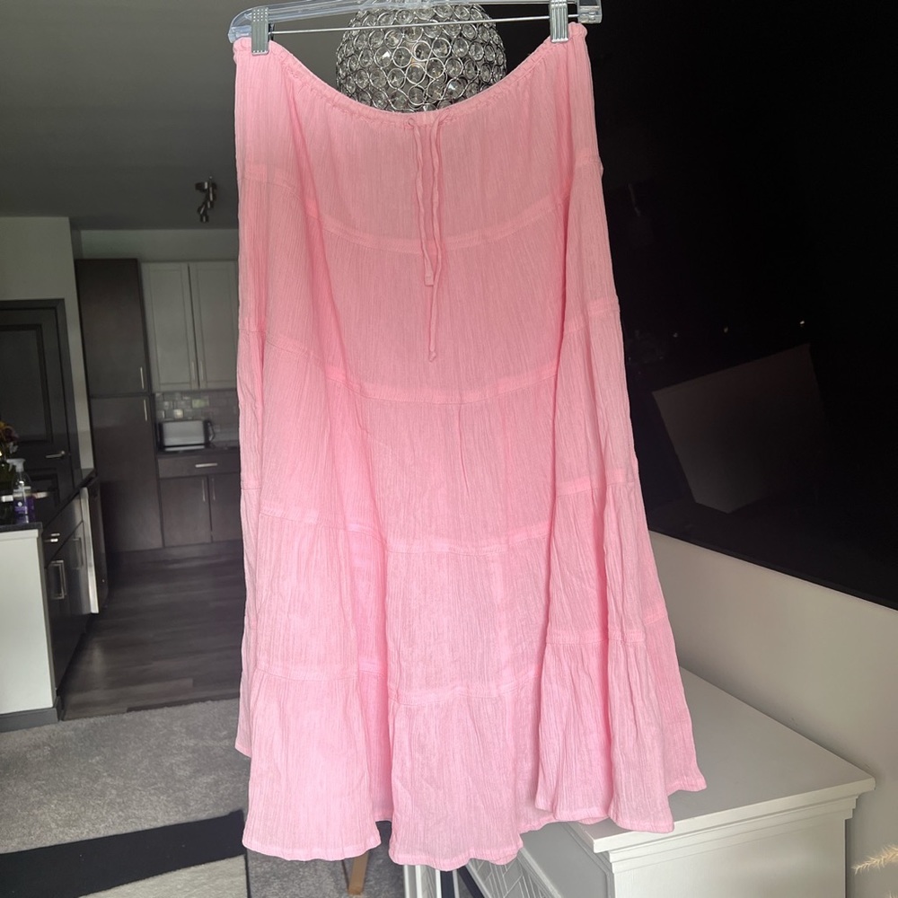 Baby pink tiered skirt